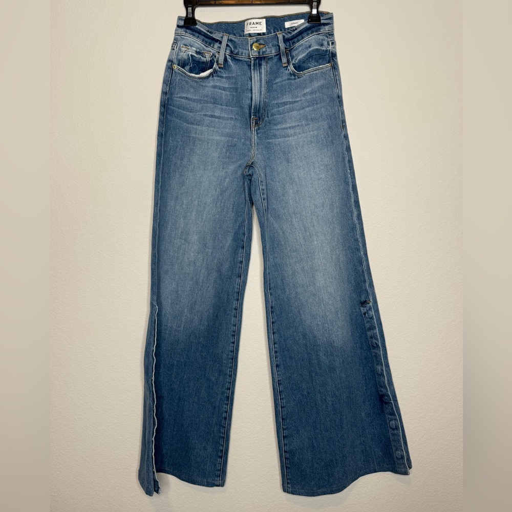 FRAME Le Palazzo high-rise wide-leg jeans Size 28